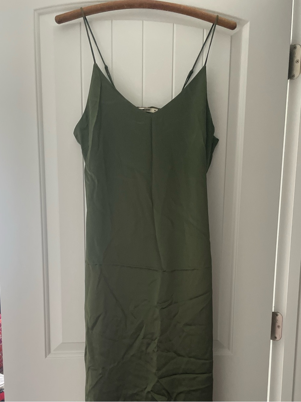 Marine Layer Olive Green Slip Dress with Spaghetti Straps